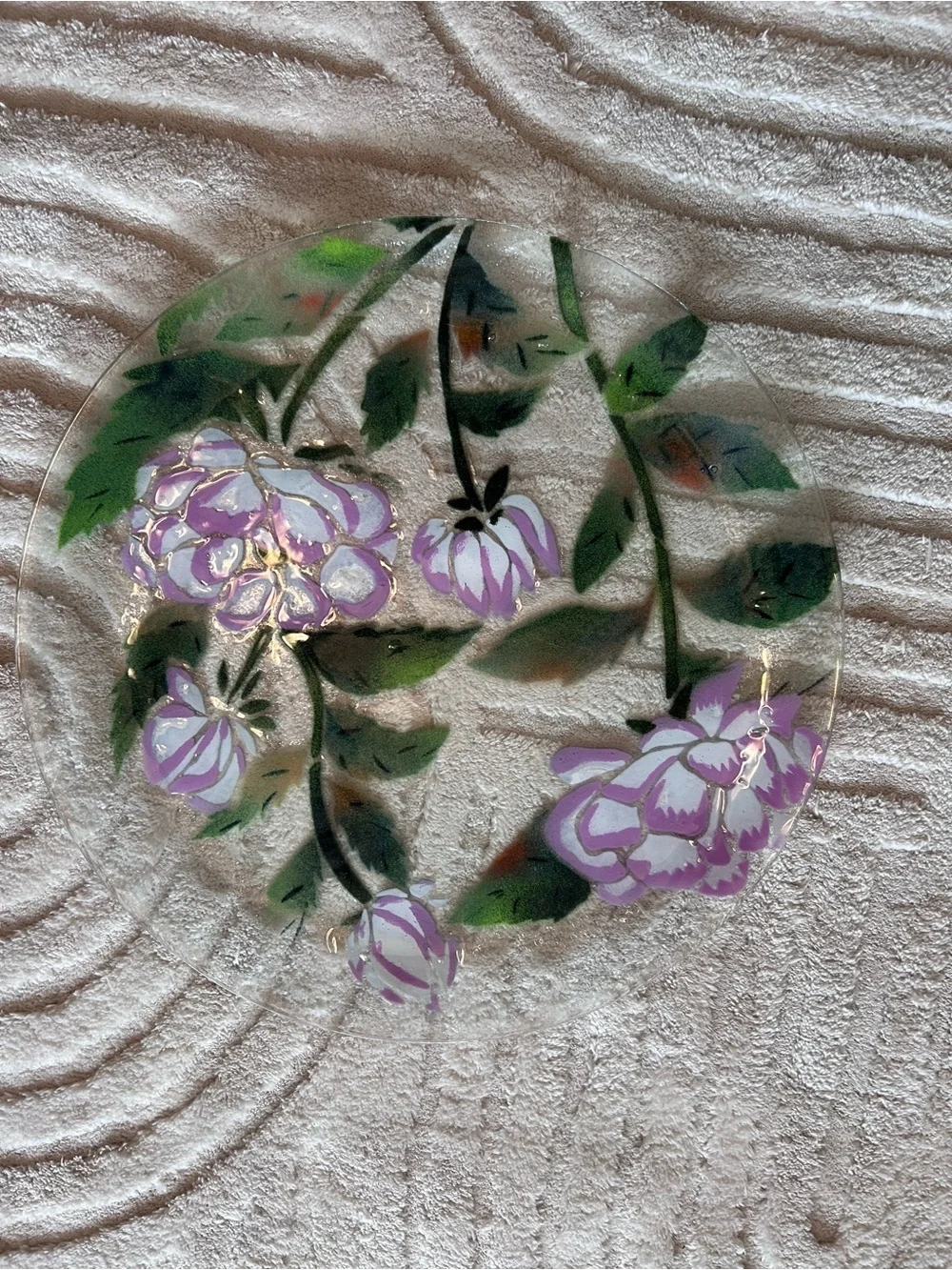 Glass Flower Serving Plate